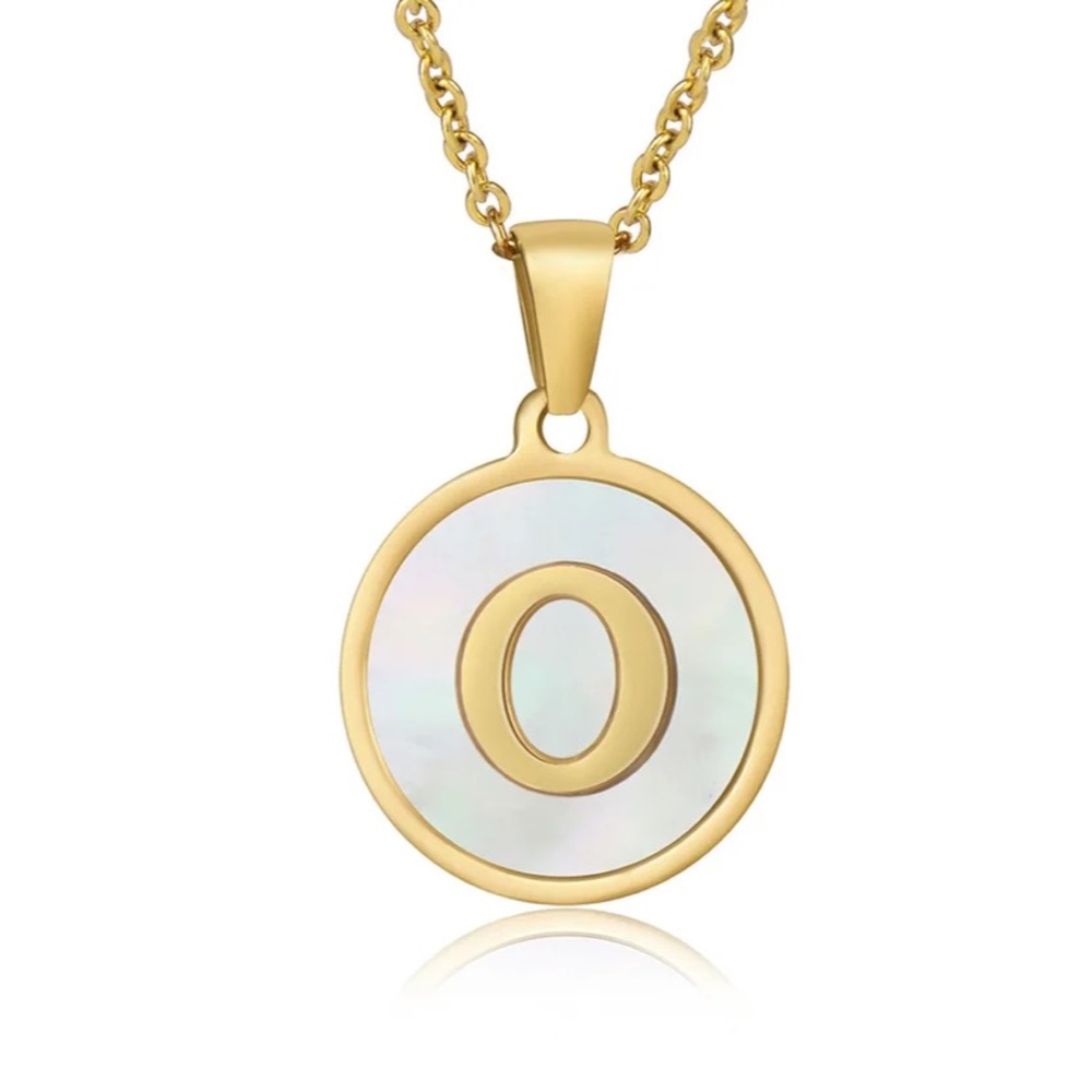 24 HRS SALE ONLY Letter “O” Initial Pendant 18k Gold Plated Real Mother …
